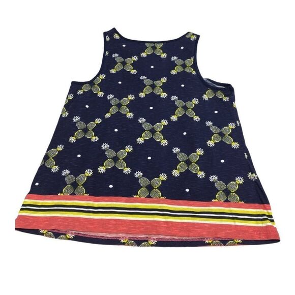 Crown & Ivy sleeveless top Small Petite Pineapple Print - Picture 2 of 5